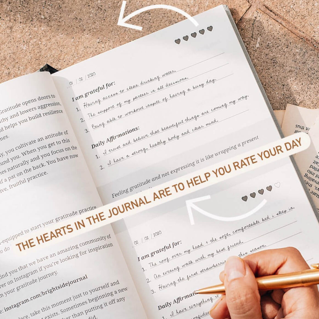 Brightside Gratitude Journal & Diary | Lasts 1 Entire Year | High Quality FSC & EU Certified Paper