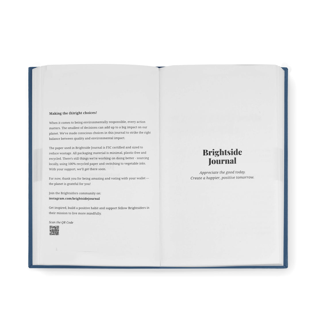 Brightside Gratitude Journal & Diary | Lasts 1 Entire Year | High Quality FSC & EU Certified Paper