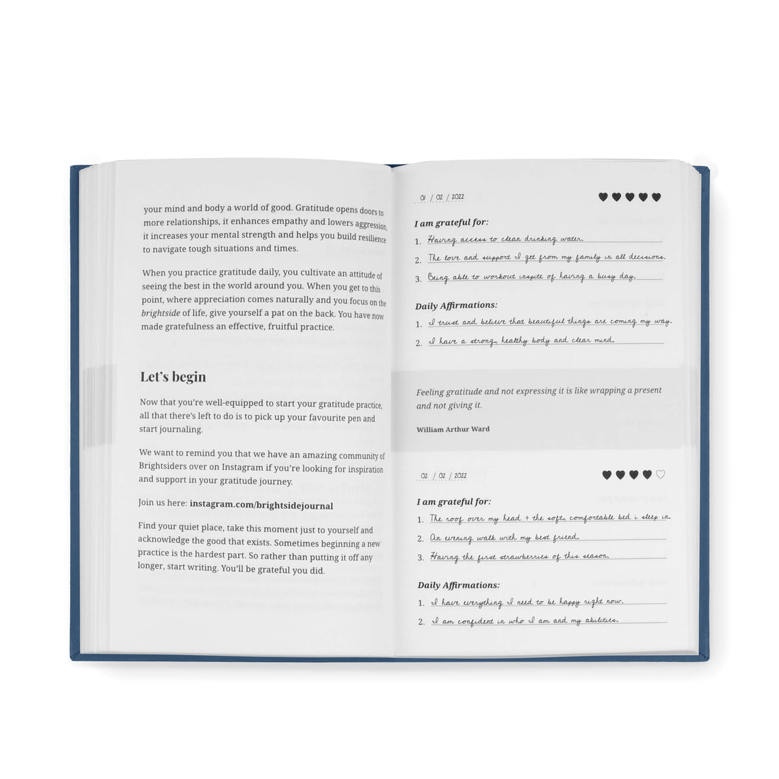 Brightside Gratitude Journal & Diary | Lasts 1 Entire Year | High Quality FSC & EU Certified Paper